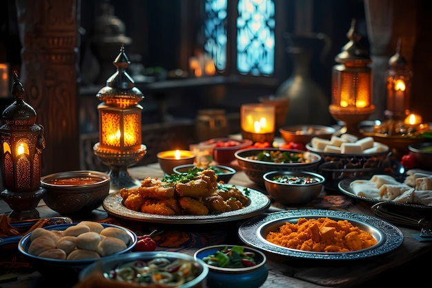 Close up on appetizing ramadan meal