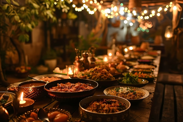 Close up on appetizing ramadan meal