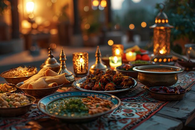 Close up on appetizing ramadan meal