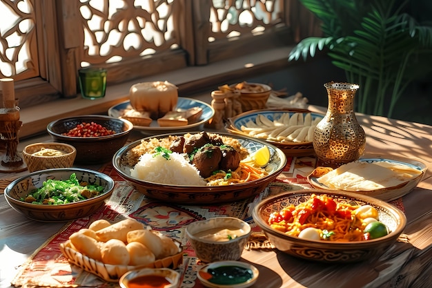 Close up on appetizing ramadan meal