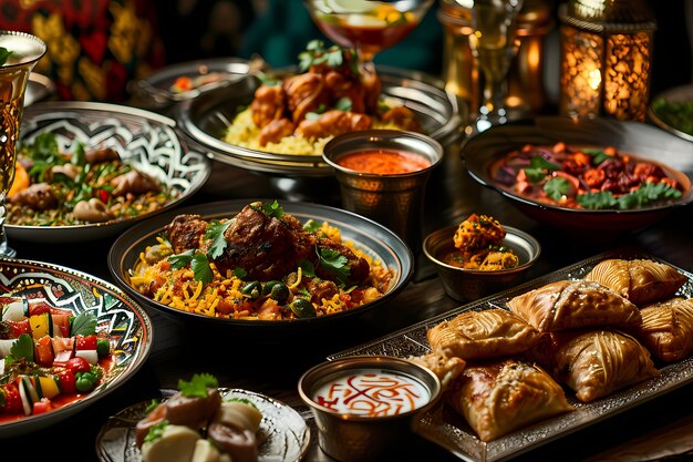 Close up on appetizing ramadan meal