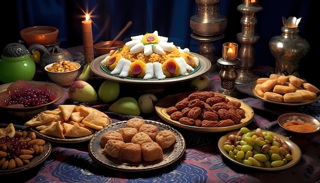 Free photo close up on appetizing ramadan meal