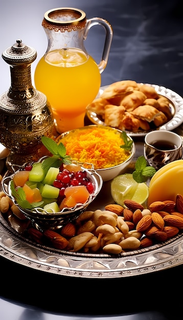 Free photo close up on appetizing ramadan meal