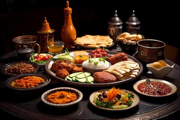 Free photo close up on appetizing ramadan meal