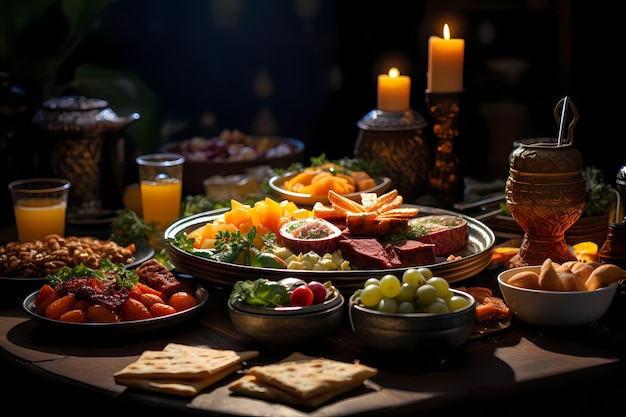 Foto gratuita prossimo piano sull'appetitoso pasto del ramadan