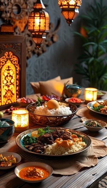 Close up on appetizing ramadan meal