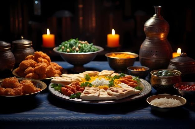 Free photo close up on appetizing ramadan meal