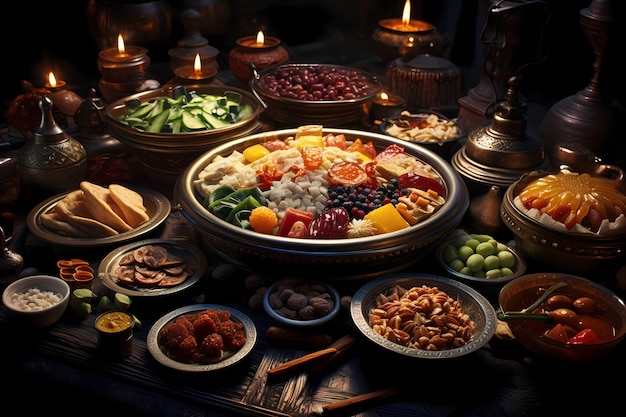 Close up on appetizing ramadan meal