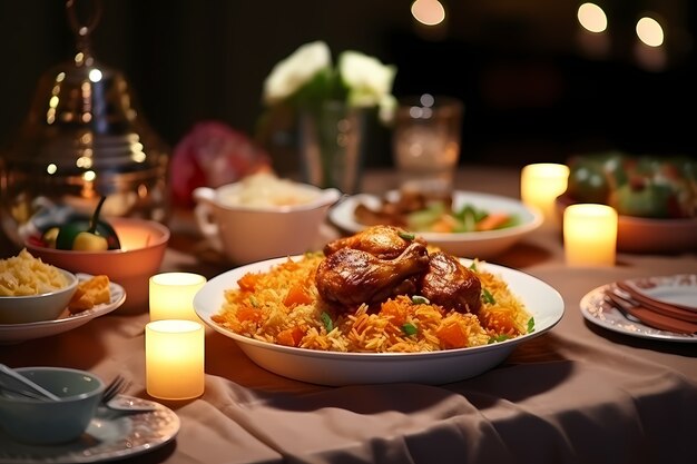 Close up on appetizing ramadan meal