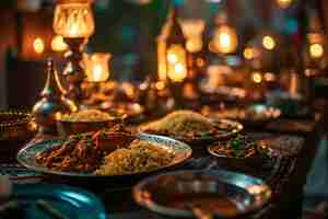 Free photo close up on appetizing ramadan meal