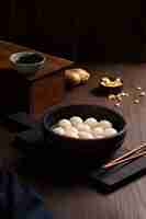 Free photo close up on appetizing tangyuan bowl