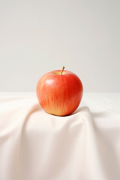 Крупным планом яблоко на драпировке