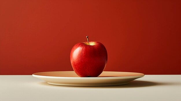 Close up apple on plate