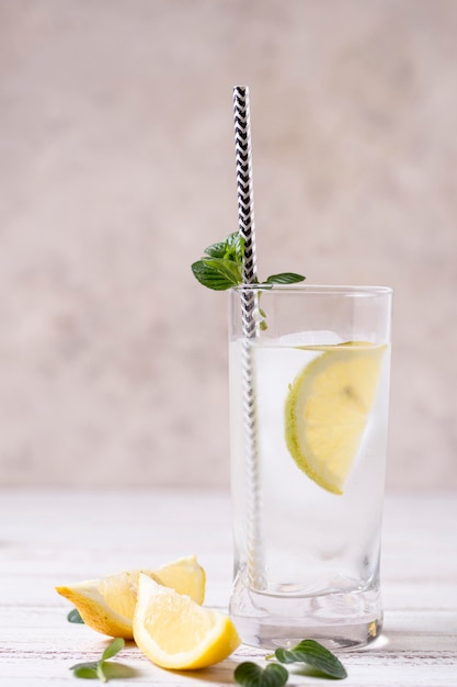 Close-up aromatic drink ready to be served