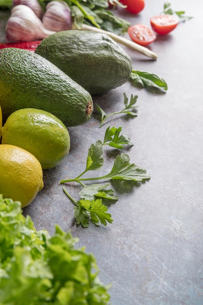 Close-up arrangement of organic vegetables