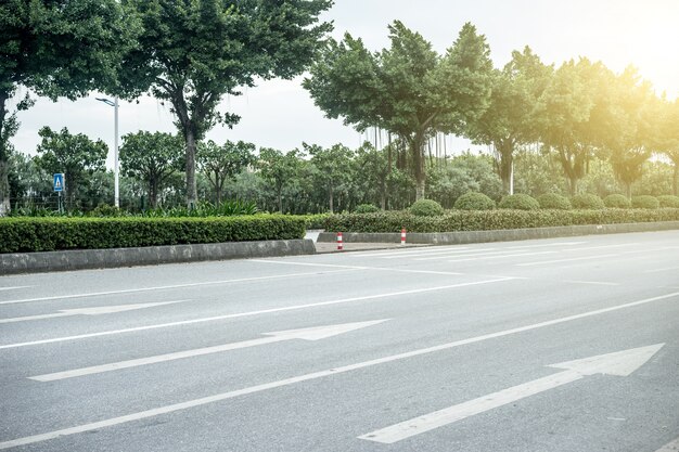 Close-up of asphalt road in the morning