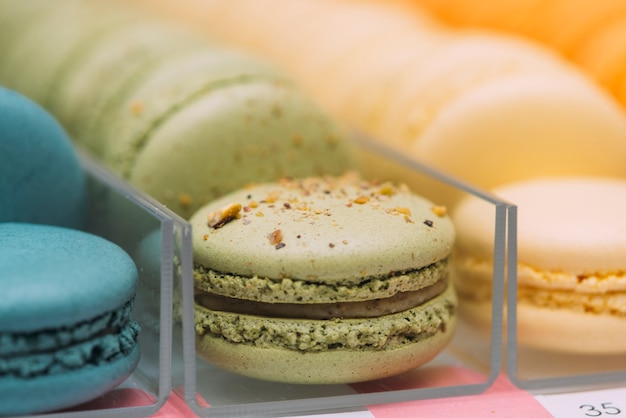 Close-up assorted macaroons