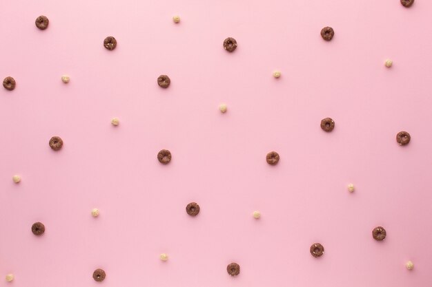 Close-up assortment of cereal on a table