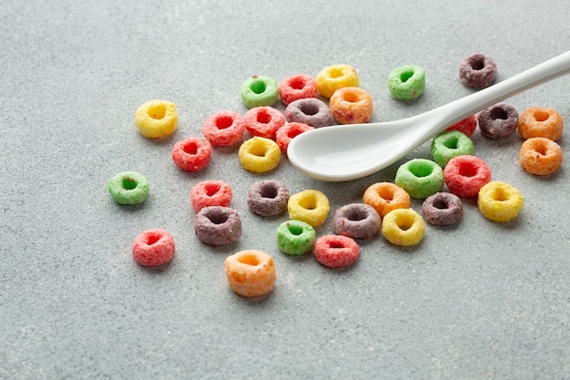 Close-up assortment of tasty cereal