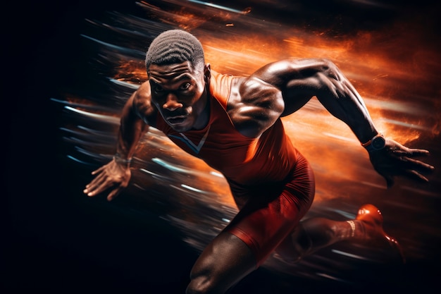 Close up on athlete running