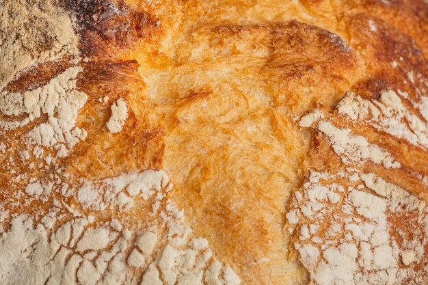 Close-up of baked bread crust