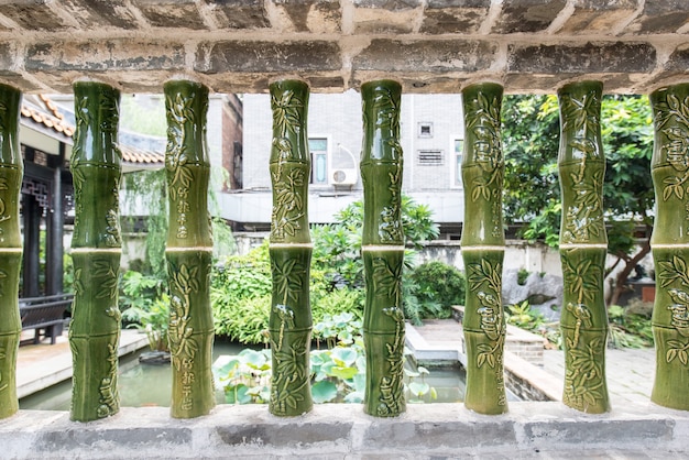 Free photo close-up of bamboo with ornaments