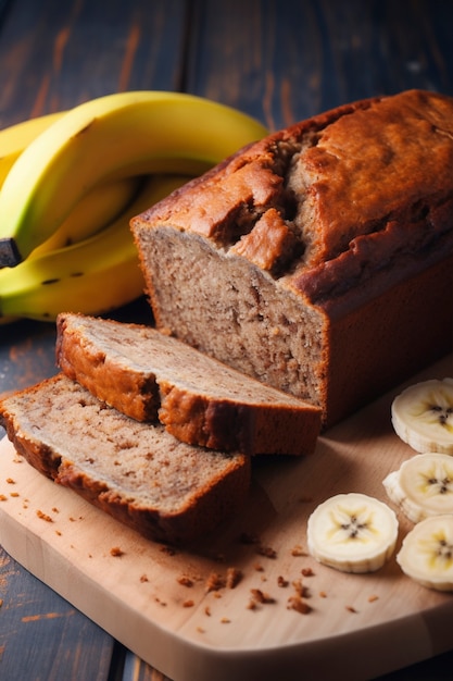 Free photo close up on banana bread