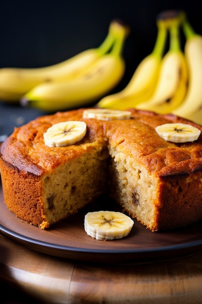 Close up on banana bread