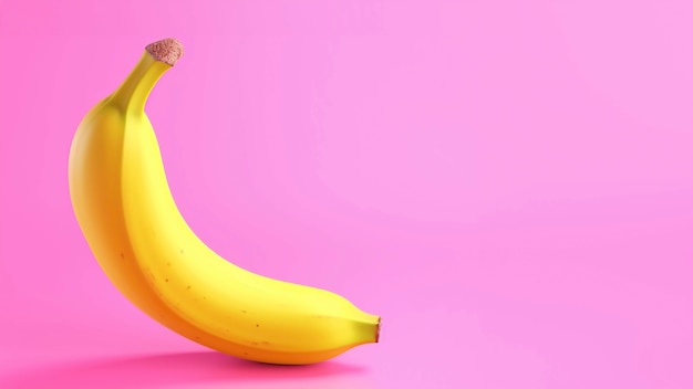 Free photo close up on banana on pink background