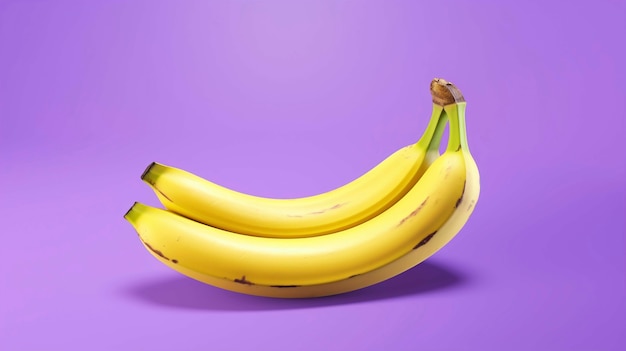 Foto gratuita close up su banana su sfondo viola