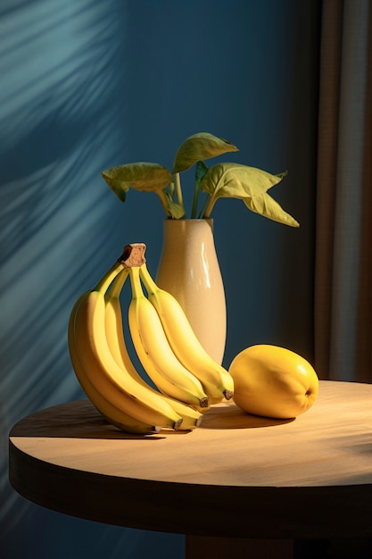 Close up bananas on counter