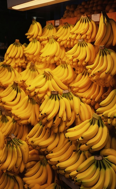 Close up on bananas