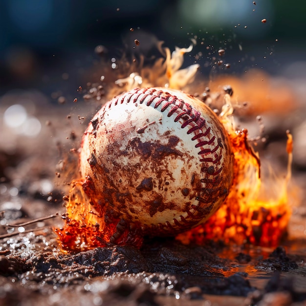 Free photo close up on baseball ball
