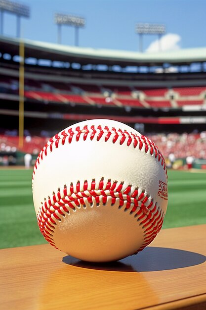 Close up on baseball ball