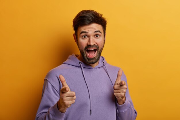 Close up on bearded young man isolated