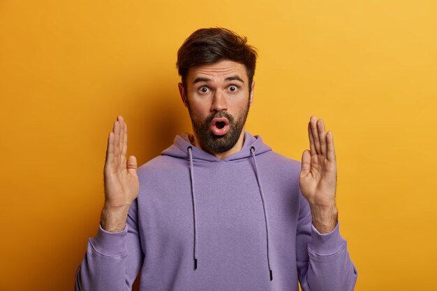 Close up on bearded young man isolated