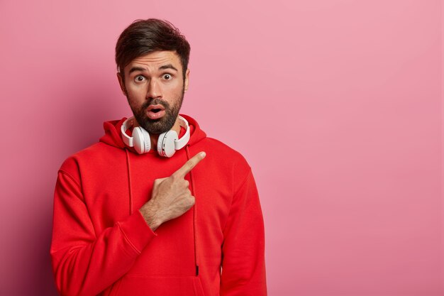 Close up on bearded young man isolated