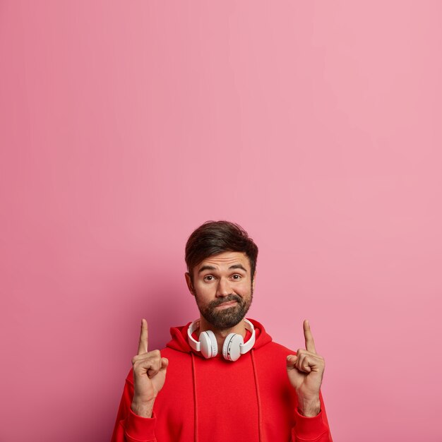 Close up on bearded young man isolated