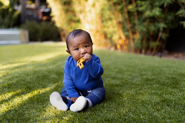 Close up on beautiful black baby