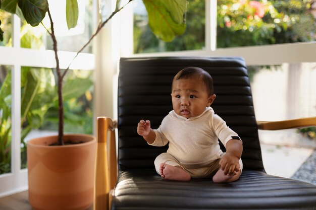 Close up on beautiful black baby