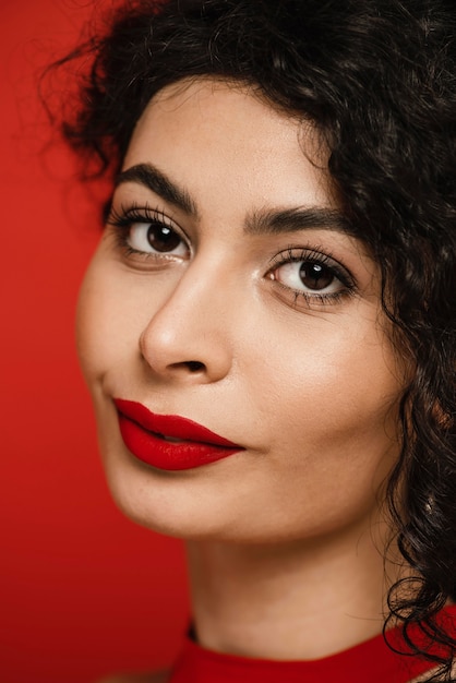 Close-up beautiful black woman portrait