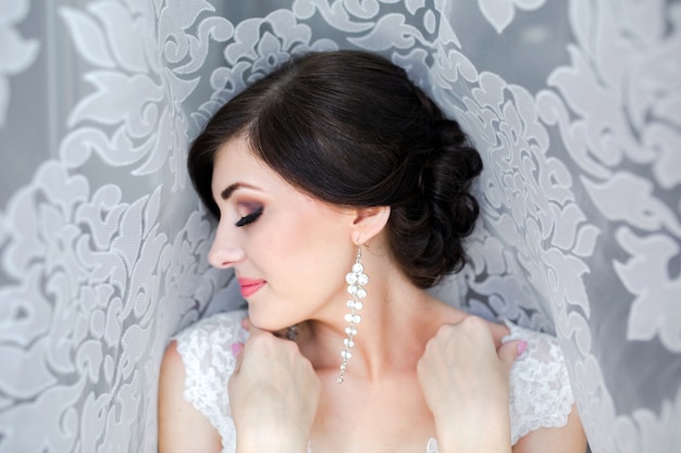 Close-up of beautiful bride