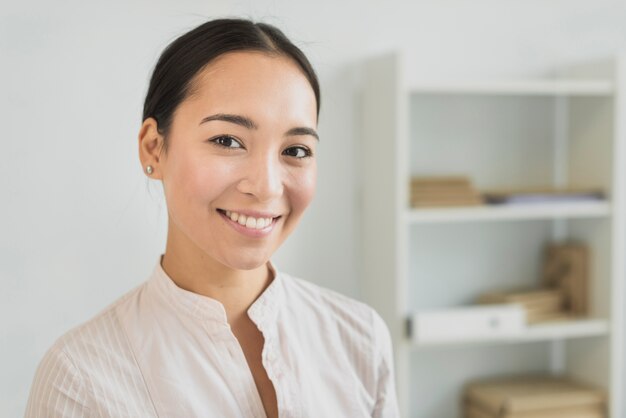 Close-up of beautiful businesswoman