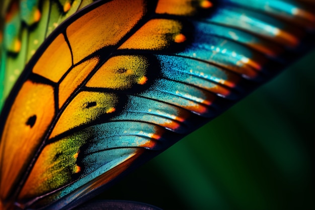 가까운 아름다운 나비 날개