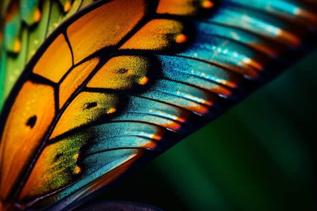 Close up beautiful butterfly wing