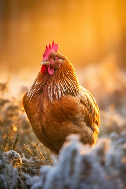 Prossimo piano su un bellissimo pollo