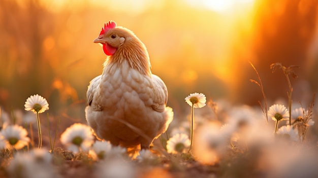 Close up on beautiful chicken