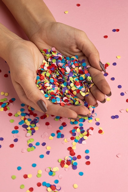 Close up on beautiful confetti