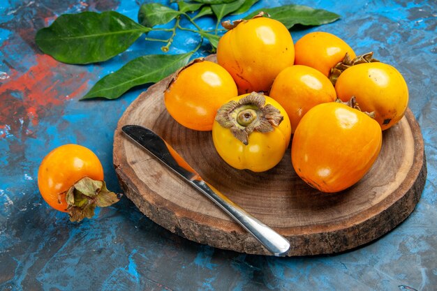 Close up on beautiful diospyros kaki fruits