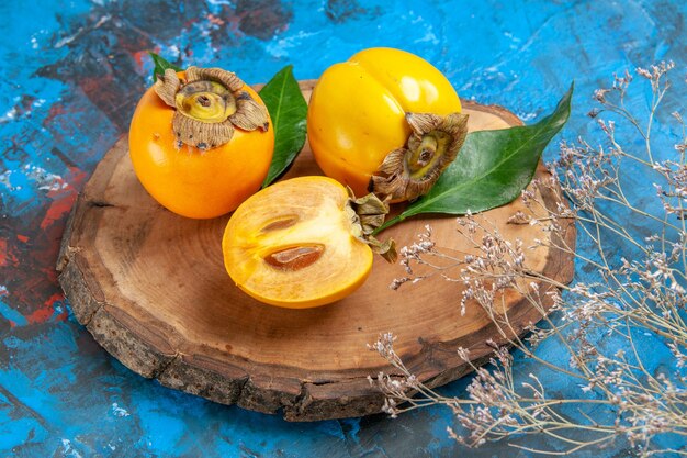 Close up on beautiful diospyros kaki fruits